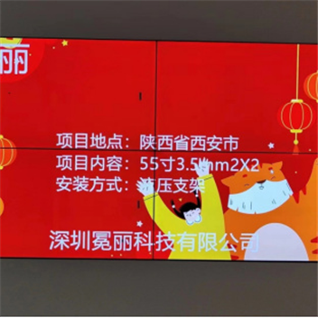 陕西省西安市某公司 | 液晶拼接屏，55寸3.5mm，2行×2列。