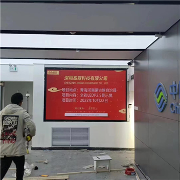 青海省河南蒙古族自治县某公司 | 全彩LED，P2.5，显示屏。